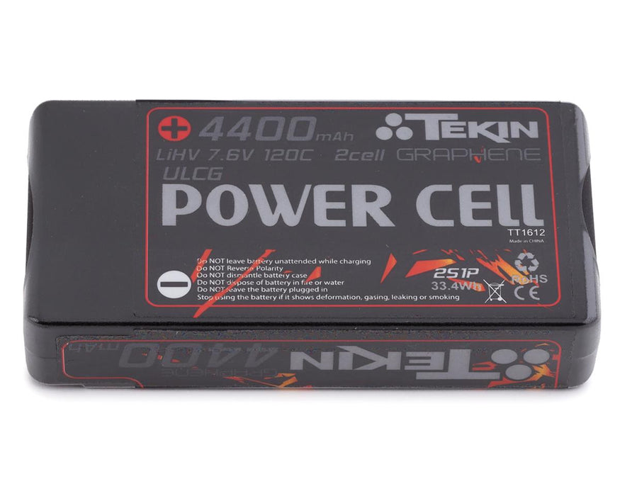 TT1612 Tekin Power Cell 2S Hard Case ULCG Shorty 120C Graphene LiPo Battery (7.6V/4400mAh) w/5mm