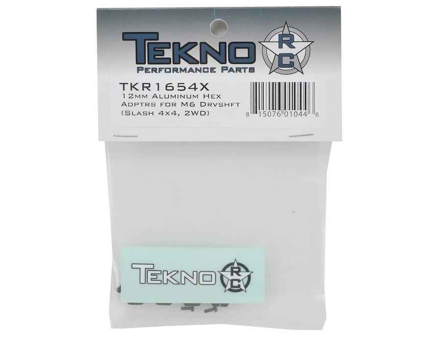TKR1654X Tekno 12mm Aluminum M6 Driveshaft Hex Adapter Set (4)