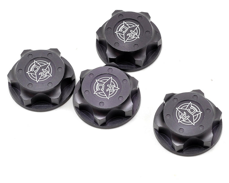 TKR5116C - Tekno RC Aluminum 17mm Serrated Fine Thread Wheel Nut (Gun Metal) (4)