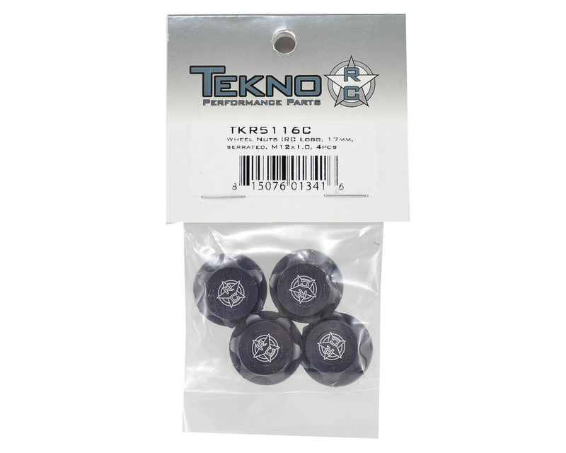 TKR5116C - Tekno RC Aluminum 17mm Serrated Fine Thread Wheel Nut (Gun Metal) (4)