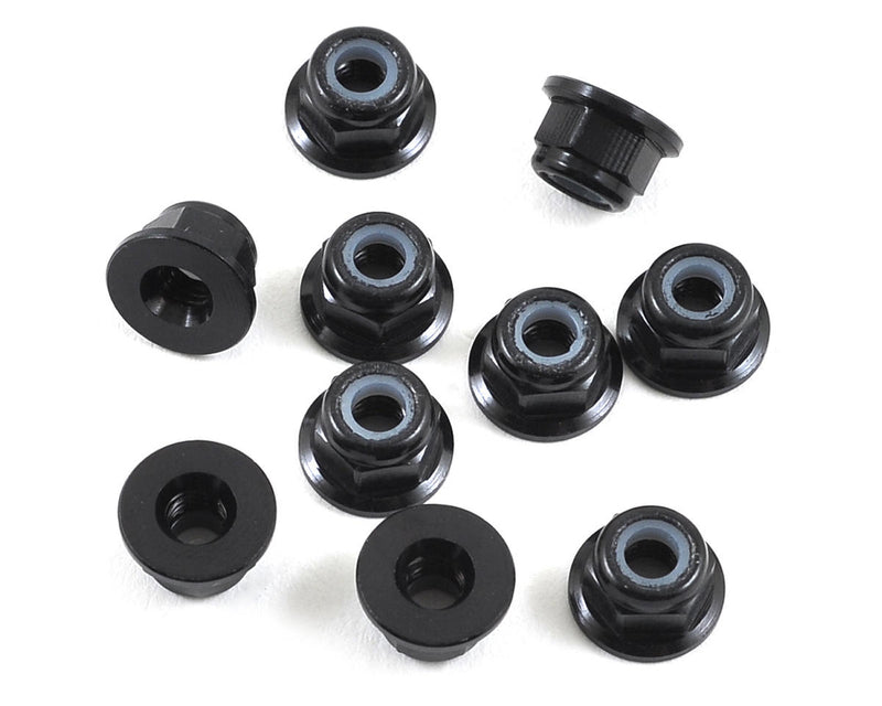 TLR336005 Losi M3 Flanged Aluminum Lock Nuts, Black (10)