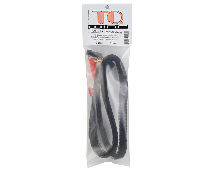 TQ2720 TQ Wire Strain Relief 2S Charge Cable w/4mm & 5mm Bullet Connector (2')