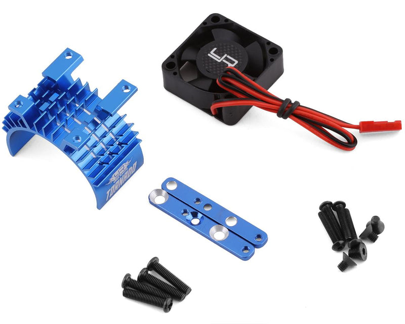 YA-0653BU Yeah Racing 540/550 Aluminum Heat Sink w/30mm High Speed Tornado Fan (Blue)