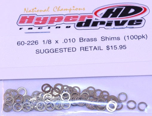 60-226 - Hyperdrive 1/8 x .010 Brass Shims (100)